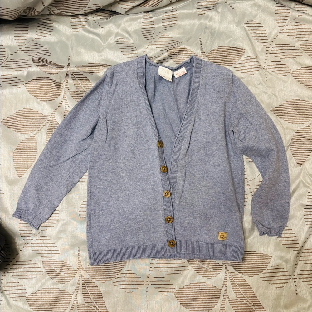 ✨ Zara Boys Light Blue Cardigan – Size 4/5 ✨